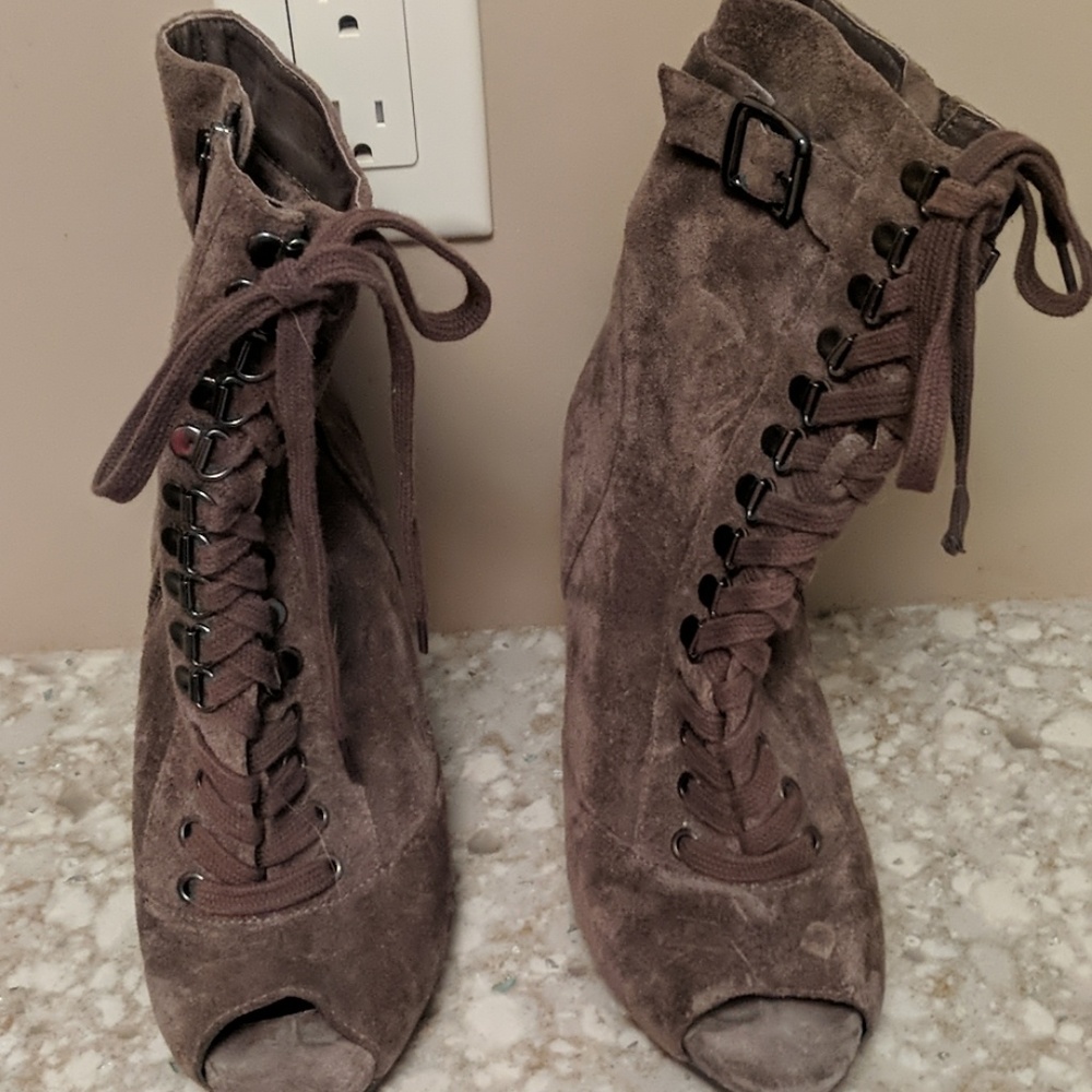 Sam Edelman suede lace up booties